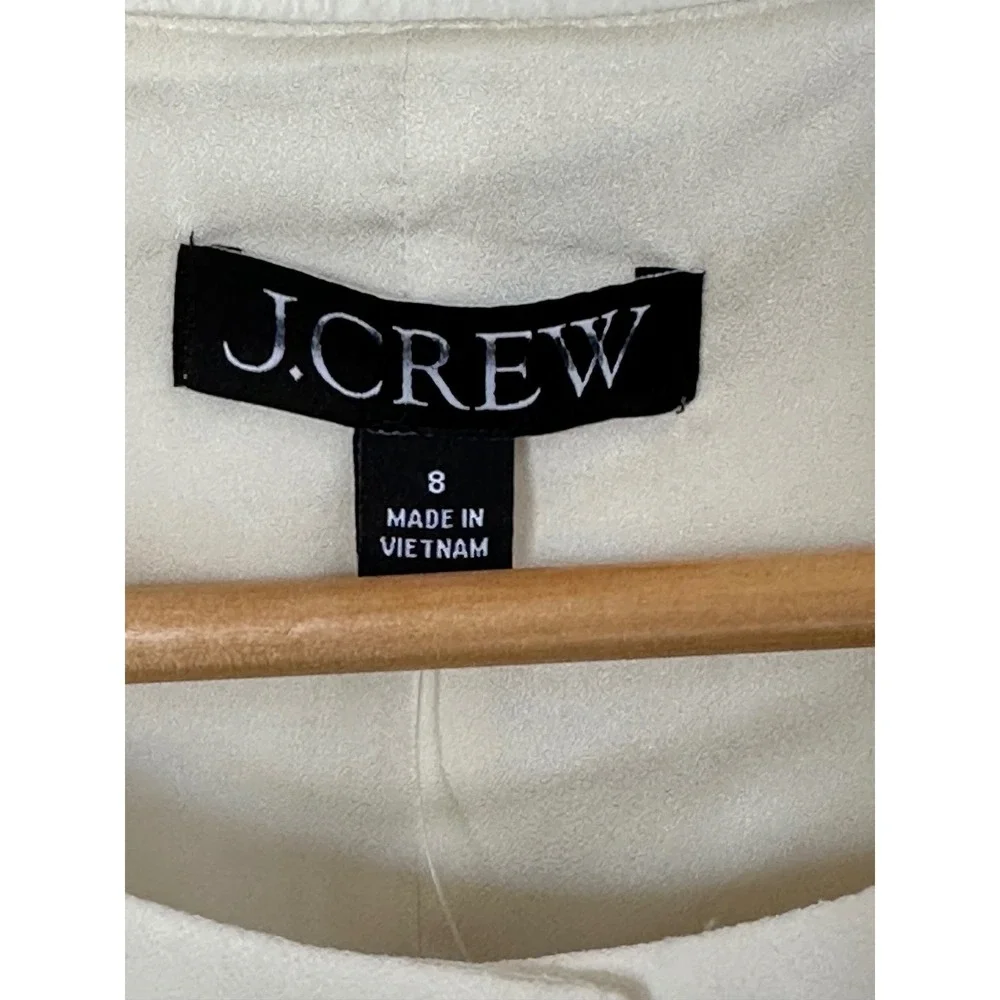 NEWJ.Crew Ivory Crewneck Vest in City Crepe Button Front Size 8 Minimalist Chic‎